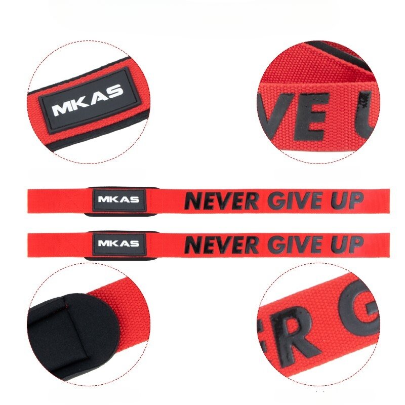 Lifting Straps - NEVER GIVE UP - Gympower
